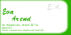 eva arend business card